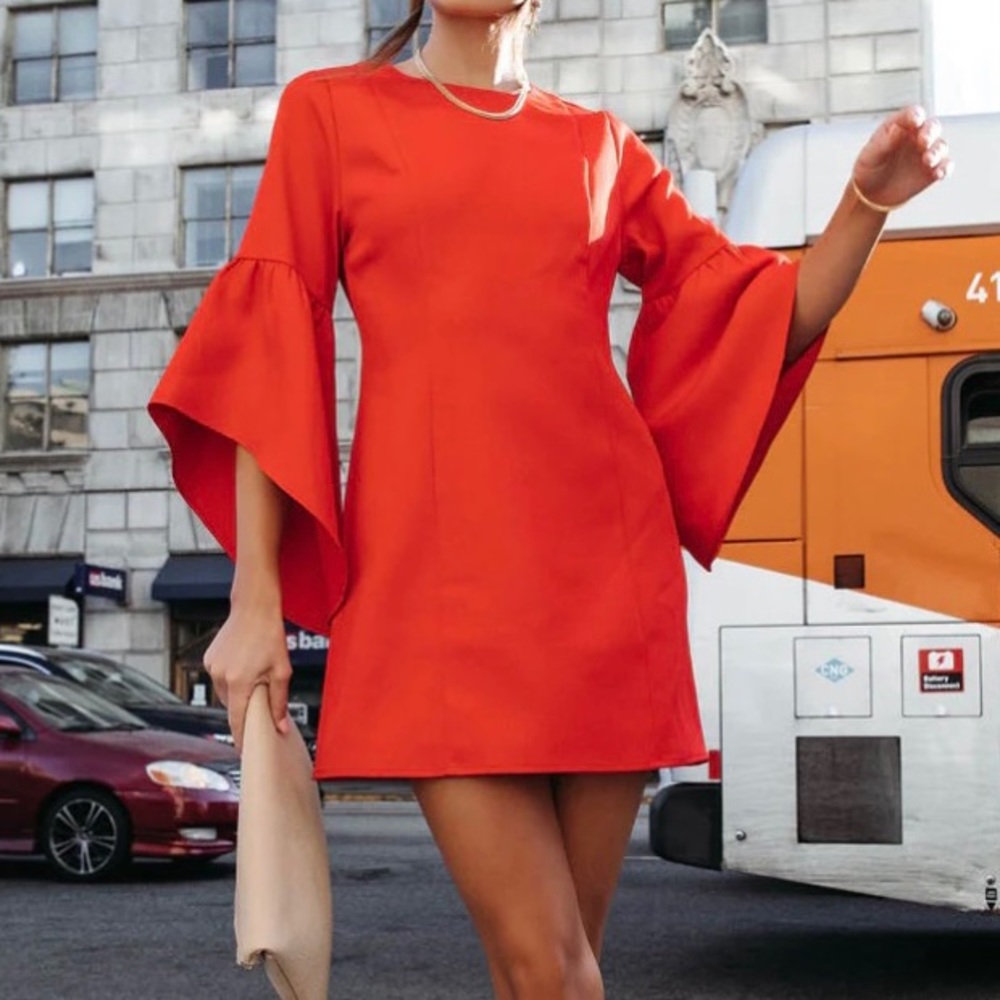 NWT VICI orange bell sleeve dress